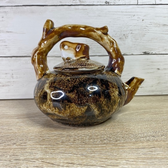 Handmade Hand Painted Ceramic Floral Forest Tree Branch Decorative Teapot - Picture 4 of 16